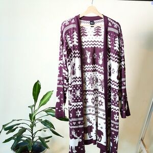 Disney Frozen Purple and White Cardigan Sweater